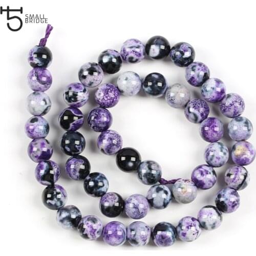 8mm Natural purple Stone Beads for jewelry making Bracelet Diy Necklace for women loose spacer beads wholesale S701