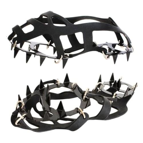 AUAU-1 Pair 18 Teeth Crampons Non-Slip Ice Snow Climbing Anti-Slip Shoe Covers Spike Cleats Crampons Anti-Slip Overshoes