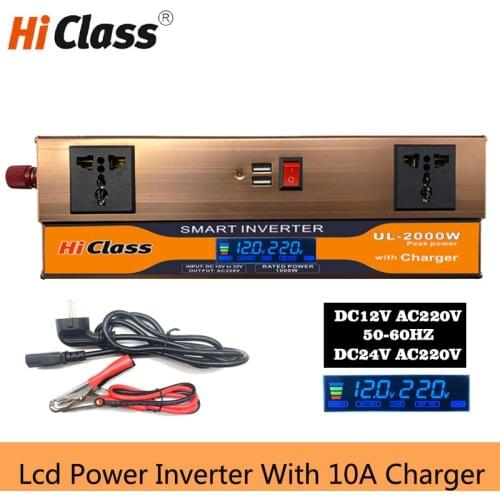 With Charging Car Inverter 12 v 220 v 2000W Converter Double Socket Grid Tie Inverter Power Supply AC DC Converter