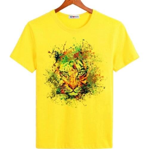 BGtomato New handprint artwork tiger t shirt men hot sale surprising colorful shirt Brand good quality comfortable modal tops