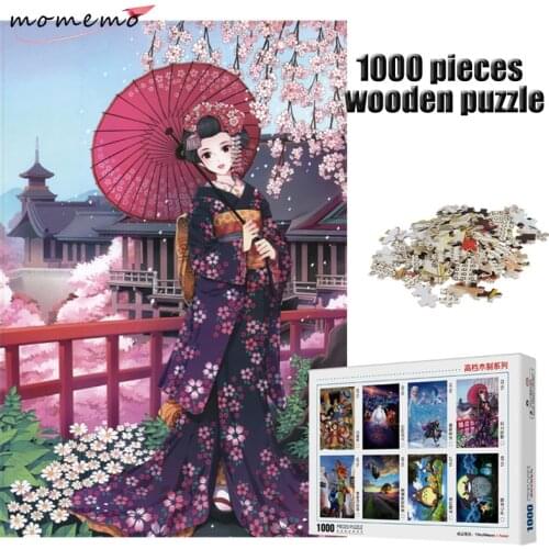 MOMEMO Japanese Maiden Wooden Puzzle 1000 Pieces Adult Entertainment Wooden Jigsaw Puzzle 1000 Pieces Puzzle Game Kids Toy Gift