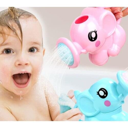 Baby Bath Toys Lovely Plastic Elephant Shape Water Spray for Baby Shower Swimming Toys Kids Gift Storage Mesh Bag Baby Kids Toy
