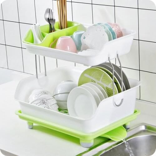 Double Kitchen sink drain double bag hanging rack sponge pool storage box hanging basket drainboard