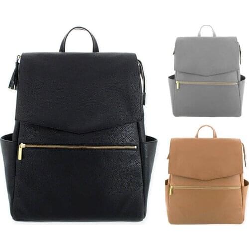 PU Leather Baby Diaper Bag Backpack+Changing Pad+Stroller Straps Maternity Newborn Baby Back Pack