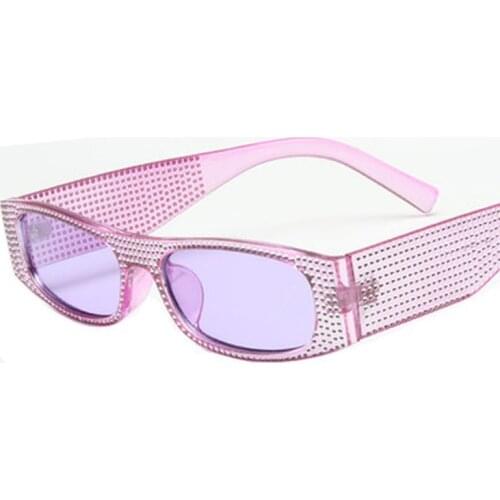 Small Square Sunglasses Women Imitation Diamond Sung Lasses Retro Evening Glasses Cross Fashion Sunglasses UV400 for Driver