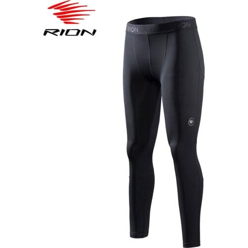 RION Mens Sports Running Tights Gym Compression Pants Workout Fitness Training Tights Leggings Sportswear Jogging Tights Male