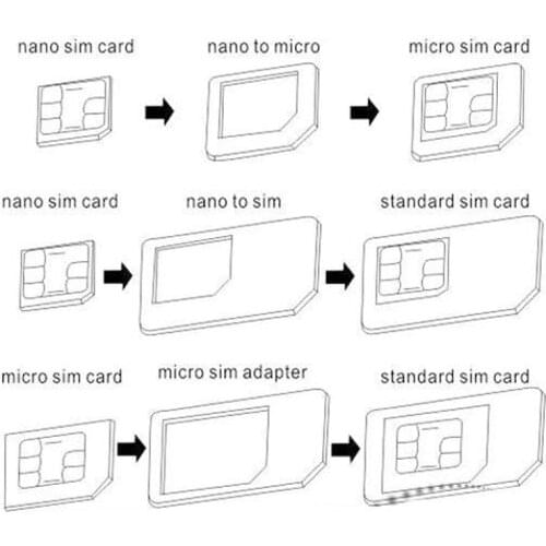 10 Set Nano Micro Mini Standard SIM Card Adapter Kit Set Adapter Tools QJY99