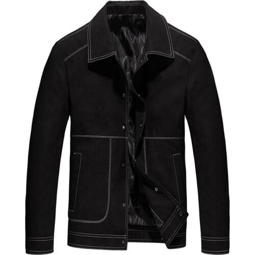 New Casual Turn Down Collar Men Jacket Coat Men Outwear Fashion Pockets Jacket Plus Size Men Jacket