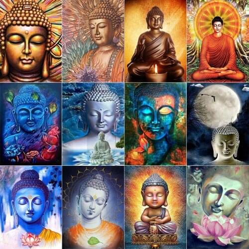 New Product 5D Diamond Painting Religious Buddha Painting Full Square Diamond Inlaid Embroidery Mosaic Painting DIY Art Set