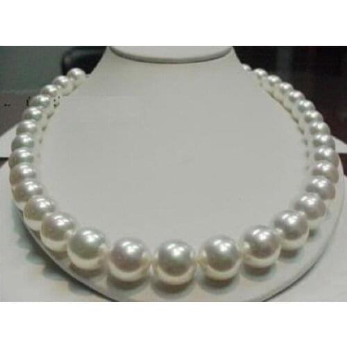 HUGE ROUND AAA 11-12MM WHITE NATURAL PEARL NECKLACE 18 INCH 36" Yellow CLASP