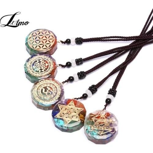 Orgonite Pendant Om Symbol Necklace Chakra Healing Energy Necklace Meditation Jewelry Handmade Professional