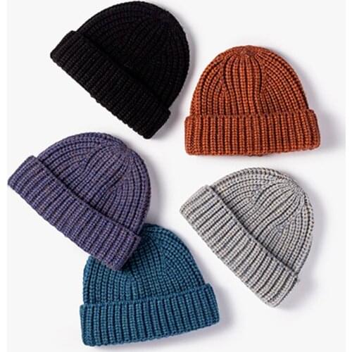 Winter Hats Men’s Skull Caps Couples Girls Students Yuppie Hat Solid Acrylic Knitted 2021 New Fashion Outdoor Harajuku Style