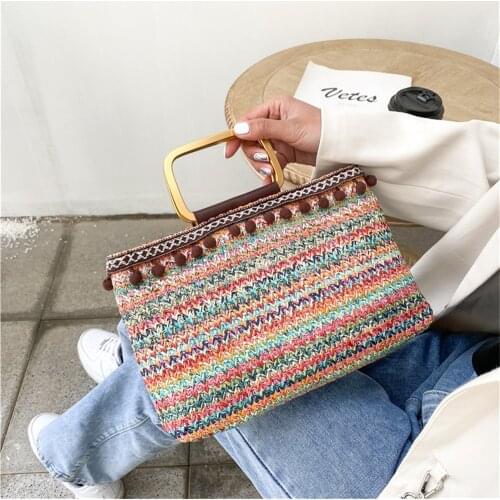 Beach Woven Bag Fashion Tassel Handbag High Quality Straw Bags Women 2021 New Luxury Designer Seaside Resort Womens Handbags