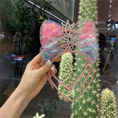 1PCS Japan And South Korea Super Cute Cat Ear Headband ChildrenS Crown Sequin Hair Accessories Kindergarten Outdoor Head Band