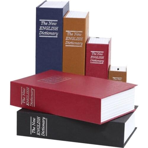 Size L 4/Color Hidden Box Security Lock Key English Dictionary Lock Strongbox Steel Simulation Book 265*200*65mm