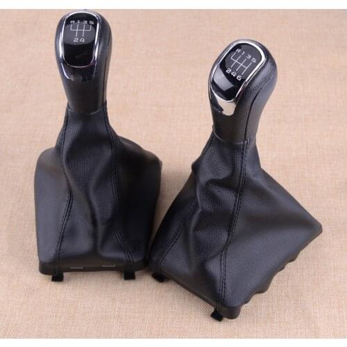 Car 5 6 Speed Gear Stick Shift Shifter Knob Gaiter Frame Lever PU Black 1Z0711141 Fit For Skoda Superb 2008 2009 2010 2011 2012
