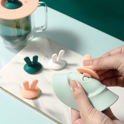 Cartoon cute rabbit silicone sealing lid leak-proof and dust-proof cup lid household bowl lid multi-purpose sealing lid