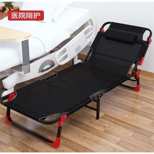 Folding Single Bed Siesta Bed Office Adult Siesta Lounge Chair Simple Military Bed Multifunctional Portable chaise lounge
