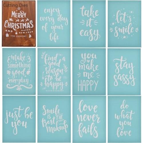 2019 Letter Silk Screen Printing Stencil For Polymer Clay T-Shirts Ceramic Tile Glass Wood Tote-bags Fabric Diy Handmade Crafts