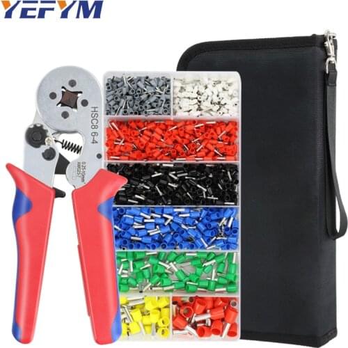 YEFYM tubular terminal crimping tool pliers HSC8 6-4/4A, crimping range 0.25-10mm², light electrician mini crimping tool