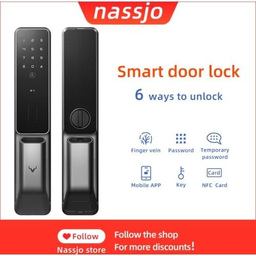 Nassjo Smart Finger vein Door Lock Intelligent Electric Digital Lock For Xiaomi Mijia APP WIFI Bluetooth Password Key NFC Card