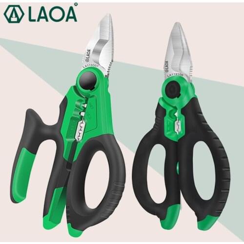 LAOA High Quality Cable Cutter Stainless Steel Professional Electrical Scissors Wire Stripper Tools