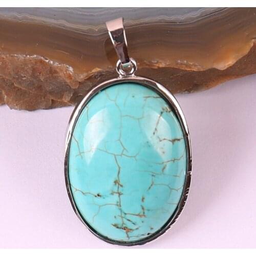 Howlite Bead Oval GEM Pendant Jewelry For Gift S947