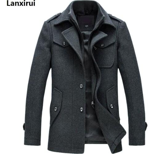 Winter Jacket Men Thickening Wool Coat Slim Fit Jackets Fashion Outerwear Warm Man Casual Jacket Overcoat Pea Coat Plus Size 3XL