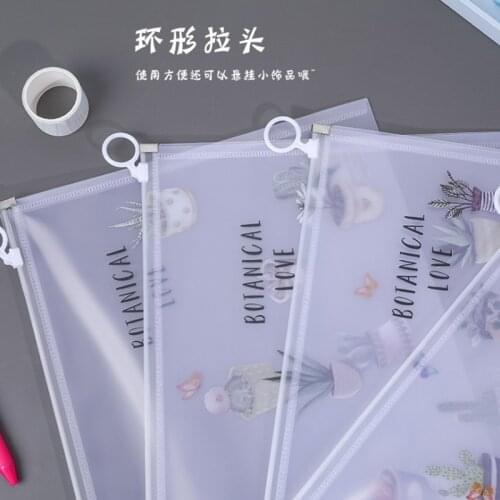 1pcs Gift File Folder Transparent Stationery Student Children Office Large Capacity Notebook Pen Diary Documents Storage Bag