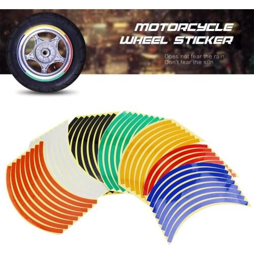 16Pcs 10inch Universal Motorcycle Wheel Rim Reflective Stickers Moto Bicycle Decal Traffic Safety Reflective Motorbike Sticker