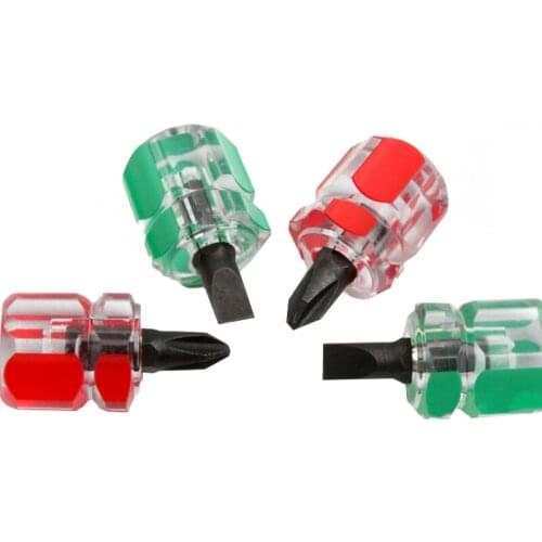 2Pc/Set Mini Screwdriver Phillips and Slotted Screwdrivers Ultrashort Screw Driver Hand Tools Random Color