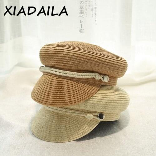 2021 womens beach straw hats surf cap womens summer hat female hat with veil Womens baseball cap Hats for women Military cap