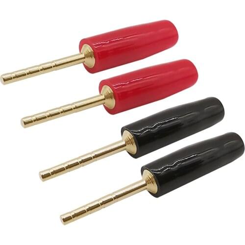 4Pcs Small Banana Connector Gold-Plated Straight Pin 2mm Banana Plug Terminals Speaker Cable Plugs Wiring Connectors