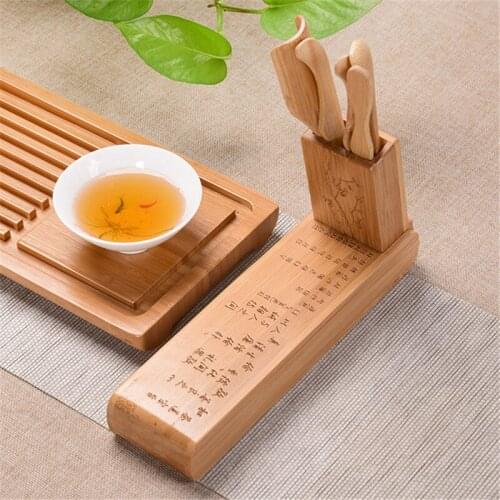 6Pcs/Lot Bamboo Folding Tea Ceremony Six Gentleman Office Kung Fu Teaset Anti-Scald Tea Clip Tea Needle Teaspoon Chinese Teaware