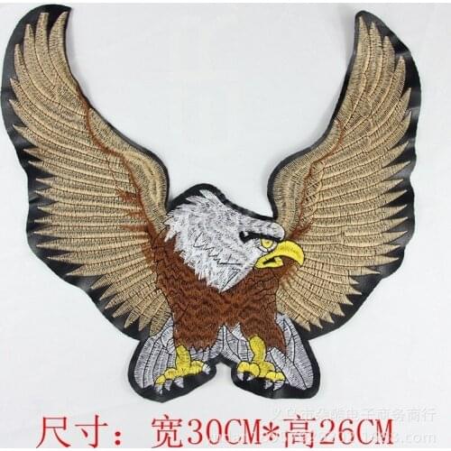 4pcs/lot Large Luxury Pu Embroidery Patches Letter Eagle Golden Silver Clothing Decoration Accessories Cute Animals Diy Applique
