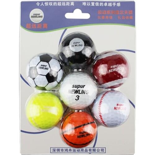 7pcs/pack Golf balls with package multi color Outdoor Sport Golf Game game Balls Two Layers High Grade Golf Ball for golfer New