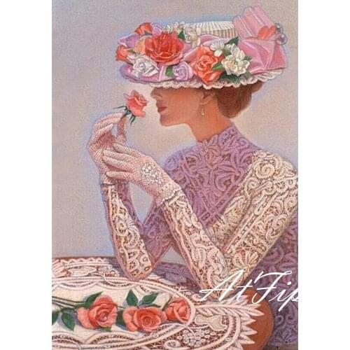 Diamond Painting Lady Beauty Girl Diamond Embroidery Pattern Rhinestones Full Drill Kit Decor Set Needlework Mosaic