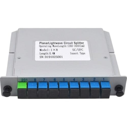 Free Shipping 10pcs/lot SC UPC 1X8 Fiber Optic FTTH cassette box Optical Coupler SC UPC PLC 1X8 fiber splitter Box