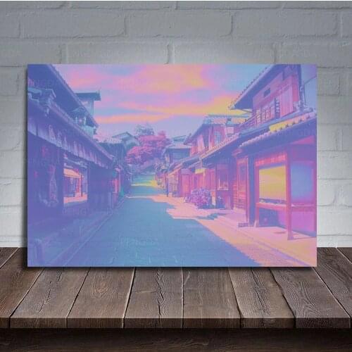 Home Decor Laser Prints Painting Japanese Architecture Pictures Wall Art Kyoto Modular Modern Canvas Anime Poster Bedroom Frame