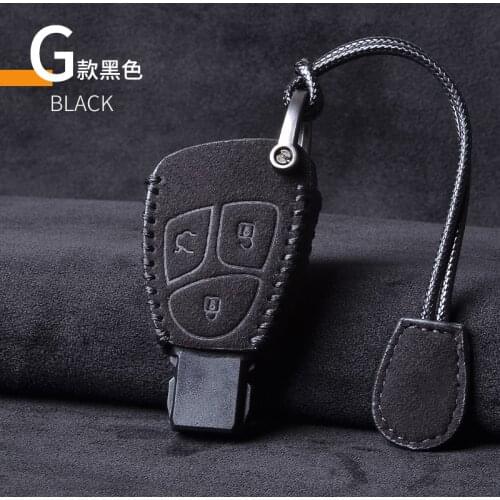 Leather Remote Key Fob Case Replacement For Mercedes Benz C E ML Class Alarm Cover Car Key Shell w203 w211 w204