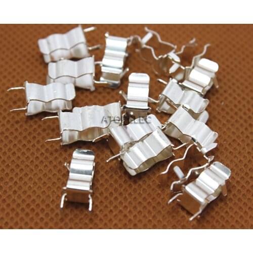 2pcs PCB Soldering Mount 5x20mm Fuse Holder Clip Chassis 5mm*20mm Tin Plated Brass 0.4mm Thickness