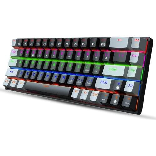 TYPE-C Mechanical Keyboard 68 Keys RGB Backlit Gaming Blue/Red Switch Non-conflict Keys Gaming Keyboard for PC Notebook Keypad