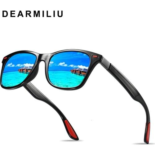 DEARMILIU DESIGN Men Women Classic Retro Rivet Polarized Sunglasses Lighter Design Square Frame 100% UV Protection