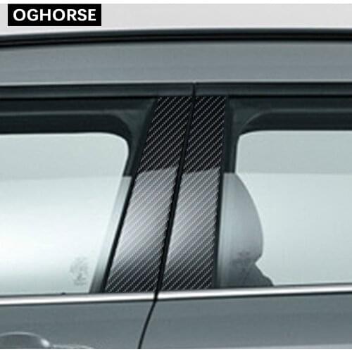 4Pcs/Set Car Window B-pillars Sticker 5D Carbon Fiber Vinyl Decorative Trim Decal For MINI Cooper Clubman F54 JCW Accessories