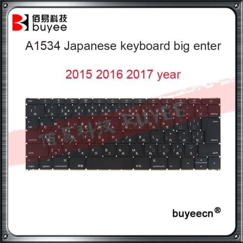 NEW Genuine A1534 Japanese Keyboards 2016 2017 For Macbook Air Retina 12'' A1534 JP Keyboard Big Enter Replacement
