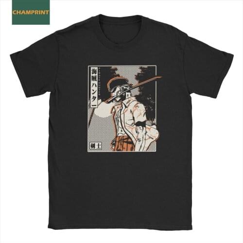 One Piece Zoro T-Shirts Men Anime Unique 100% Cotton Tees Crewneck Short Sleeve T Shirts Summer Clothes