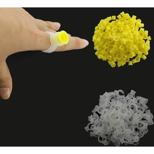 Wholesale Disposable Eyelash Extension Glue holder 3000pcs Glue Rings + 10000pcs Glue Pallets Small 9# Ring cup eyebrow glue Cap