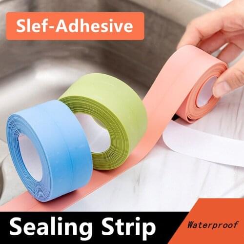 PVC Kitchen Bathroom Water-Proof Mildew-Proof Tape Self-adhesive Seam Sealant Toilet Gap Corner Sealing Strip Sink Wall Stickers