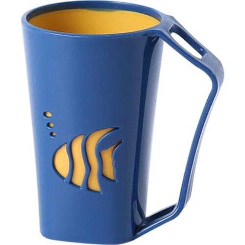 Modern Minimalist Couple Bathroom Tumbler Cup with Handle for Brushing Rinse Toothbrush Holder Household Washing Mug