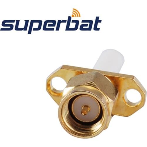 Superbat 10pcs SMA 2 Hole Panel Mount Plug Male with Long Dielectric and Solder Post RF Coaxial Connector